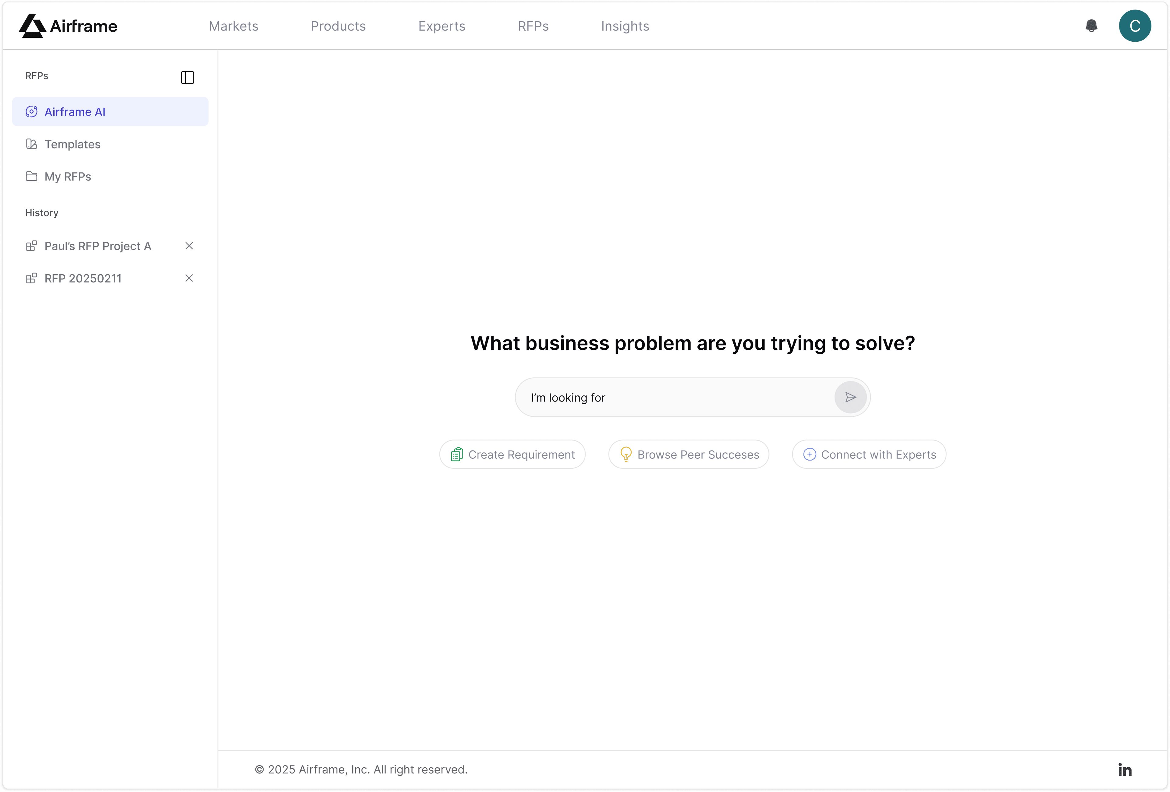 Airframe intelligent agent workflow — screen 1 of 4