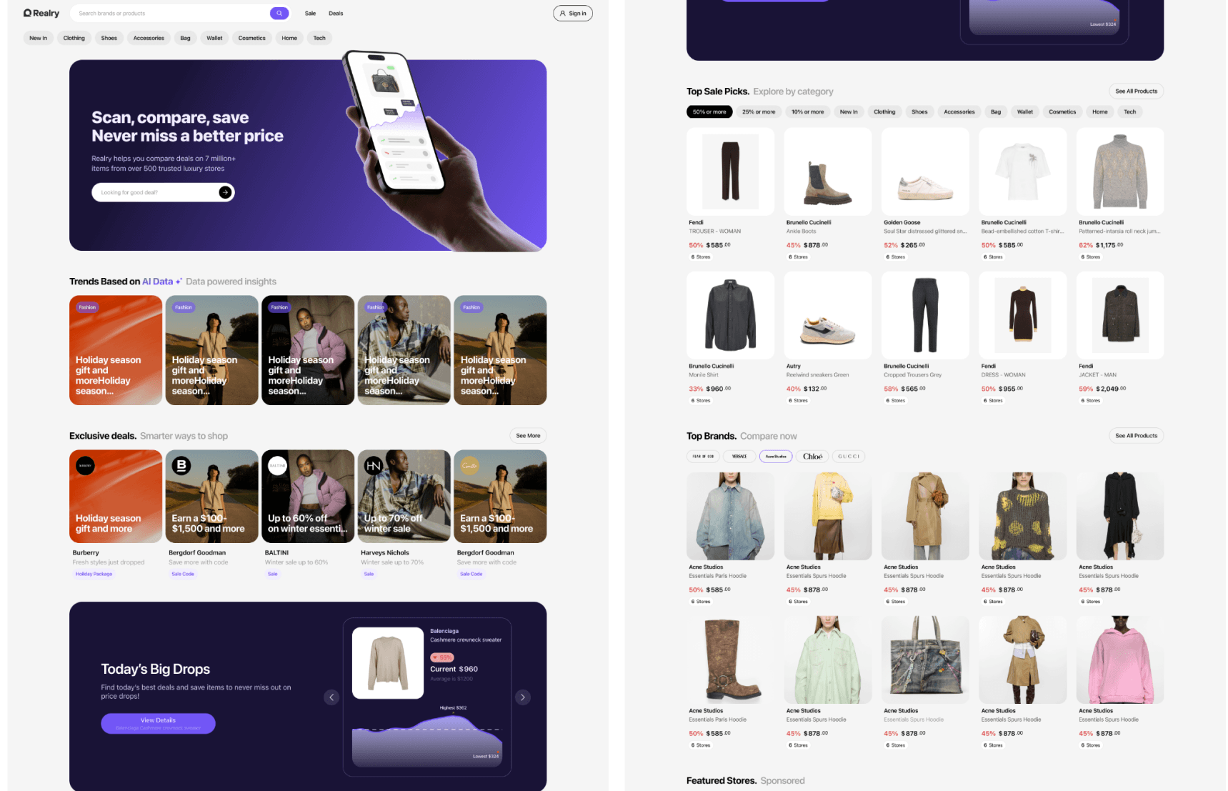 Realry homepage before redesign